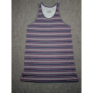 Victoria Secret Women's Tank Top Dress Casual Summer Size Large Navy Blue Pink